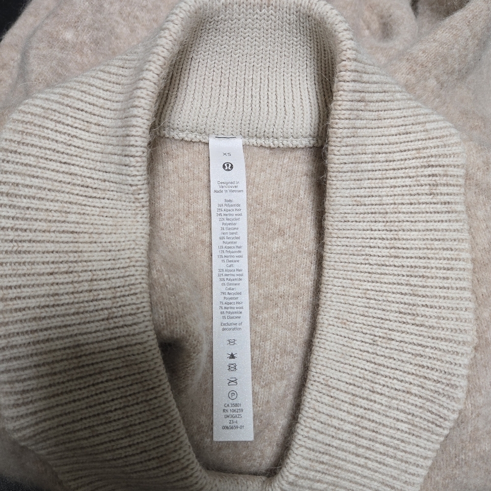 Lululemon Alpaca Wool-Blend V-Neck Sweater Heathered White Opal - Picture 7 of 11